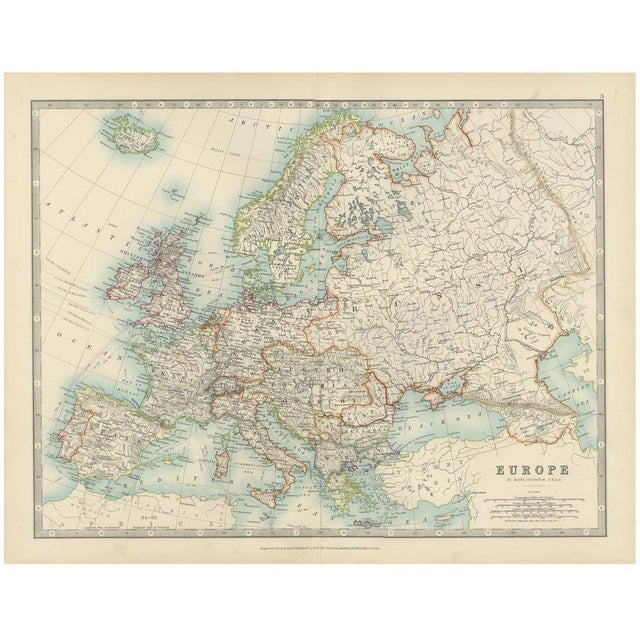 Antique Map of Europe, 1903 For Sale - Image 13 of 13