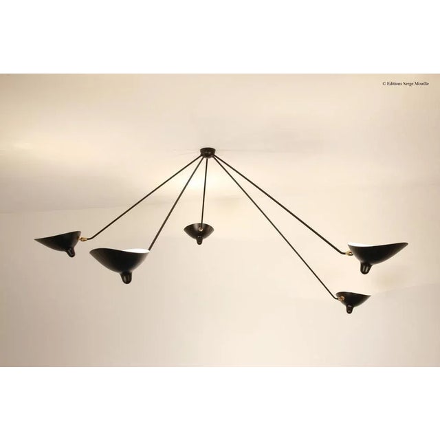 Spider Ceiling Lamp with 3 Arms by Serge Mouille For Sale - Image 4 of 6