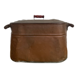 Antique Copper Boiler Tub With Lid