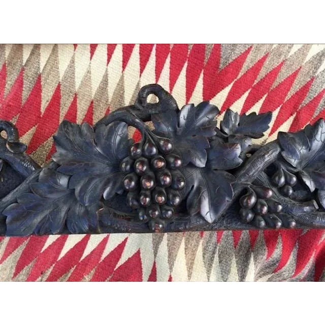 1900 - 1909 Early 1900s Black Forest Carved Wood Cornice, Grape Relief For Sale - Image 5 of 9