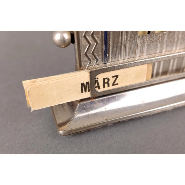 Vintage Art Deco Chrome-Plated Perpetual Calendar For Sale - Image 9 of 13