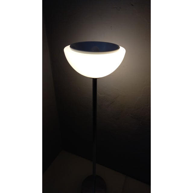 Floor Lamp in Chrome with Milk Glass Lampshade, 1970s For Sale - Image 4 of 10