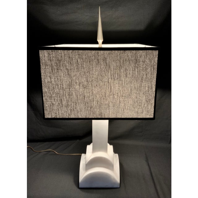 Late 20th Century Frederick Cooper Art Deco Marble Table Lamp For Sale In New York - Image 6 of 12