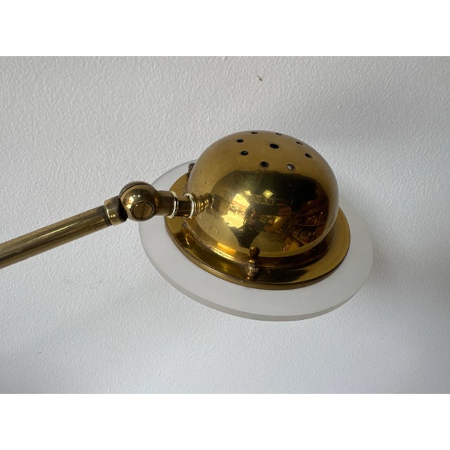 1980s 1980’s Vintage Bauer Lucite and Brass Adjustable Desk Lamp For Sale - Image 5 of 12