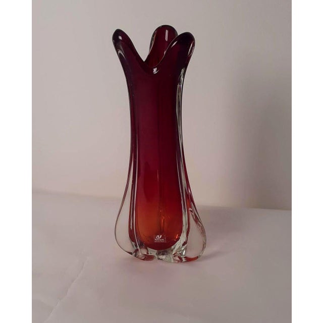 Mid-Century Modern Red Submerged Vase by L. Ferro for A.VE.M., 1941 For Sale - Image 3 of 6