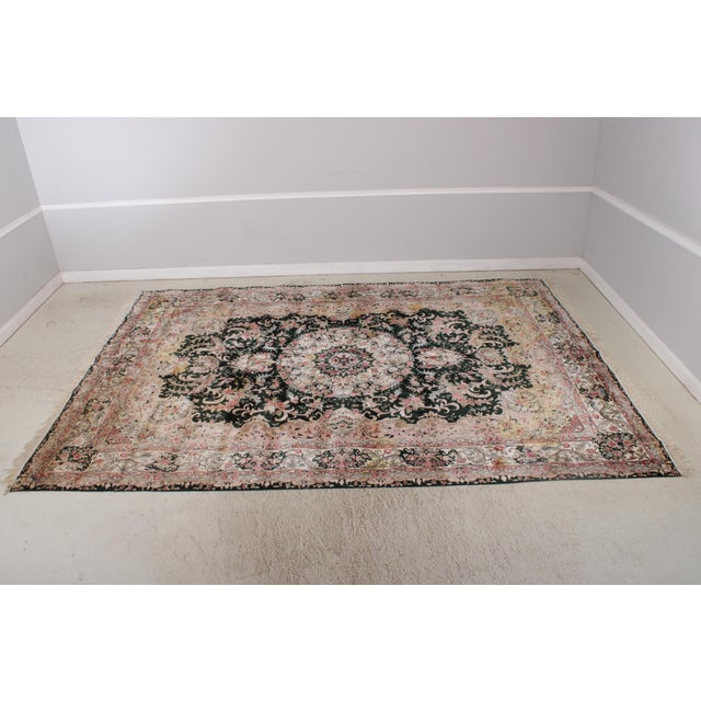 Age: Approx: 60 Years Old Details: Grade 7 Out Of 10 High Quality Construction Hand Woven Knot Large Impressive Rug Silk...