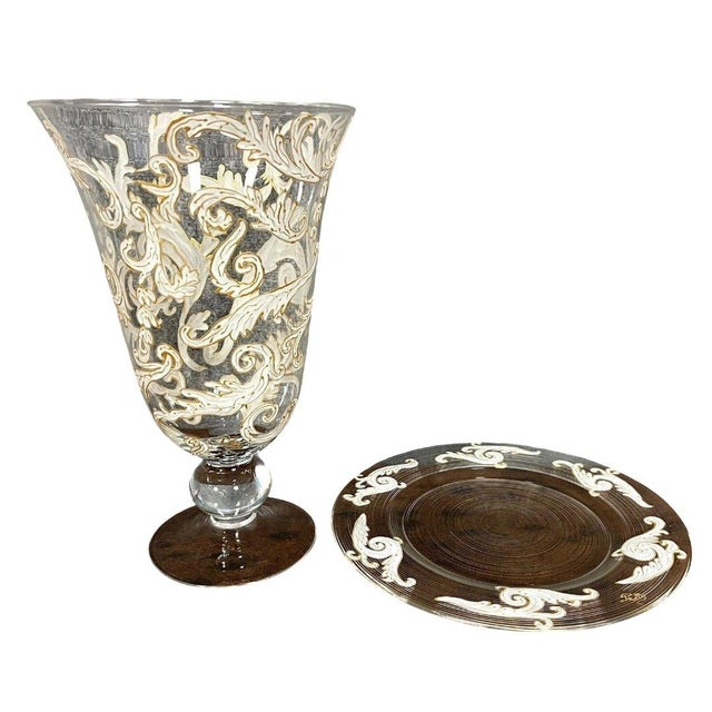 Vintage Crystal Vase and Tray Set from Baccarat, 1930s, Set of 2 For Sale - Image 4 of 5