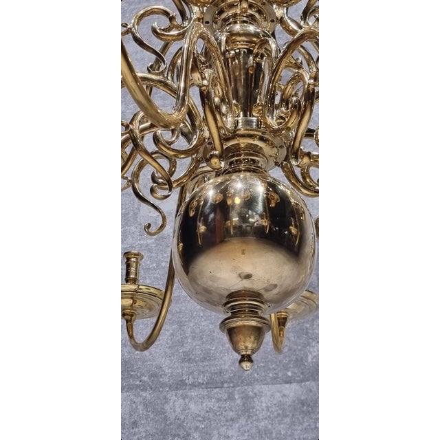 Metal 17th Century Dutch Brass Chandelier Candleholder For Sale - Image 7 of 18
