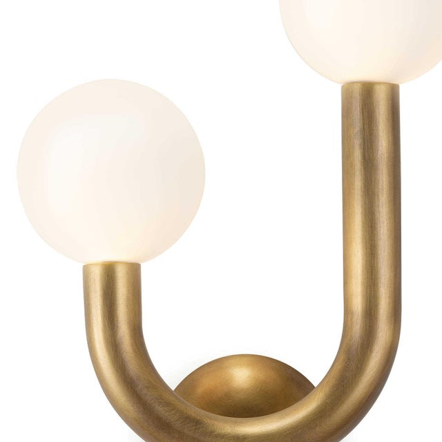 Metal Regina Andrew Happy Steel Sconce Left Side, Natural Brass For Sale - Image 7 of 10