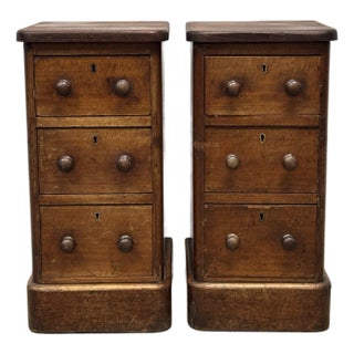 Antique English Mahogany Nightstands For Sale