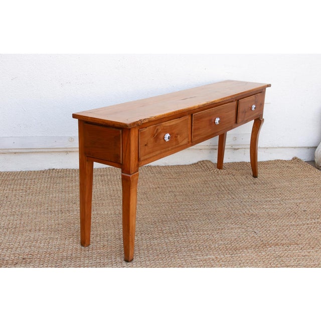 Wood Antique French Fruitwood Provincial Console For Sale - Image 7 of 9