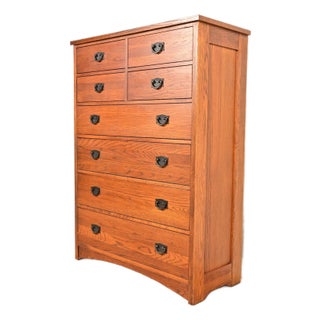 Thomasville Mission Oak Arts & Crafts Highboy Dresser For Sale