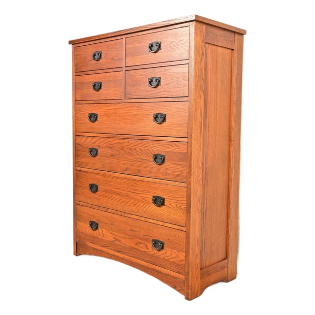 Thomasville Mission Oak Arts & Crafts Highboy Dresser For Sale