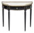 French Louis XVI Style Ebonized, Brass and Marble Demi-Lune Console Table For Sale