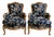 Louis XV Bergère Armchairs with Japonisme Tapestry, Set of 2 For Sale