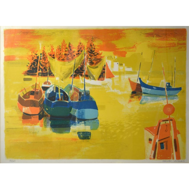 Georges Lambert (Fr. 1919-1998). A vibrant and engaging work depicting a Breton sundown in Brittany / Bretagne. This is an...