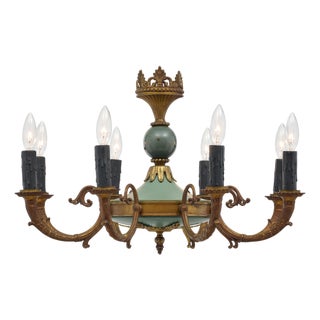 French Empire, Bronze Chandelier, Circa 1920 For Sale