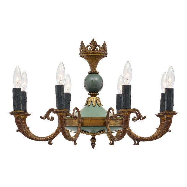 French Empire, Bronze Chandelier, Circa 1920 For Sale