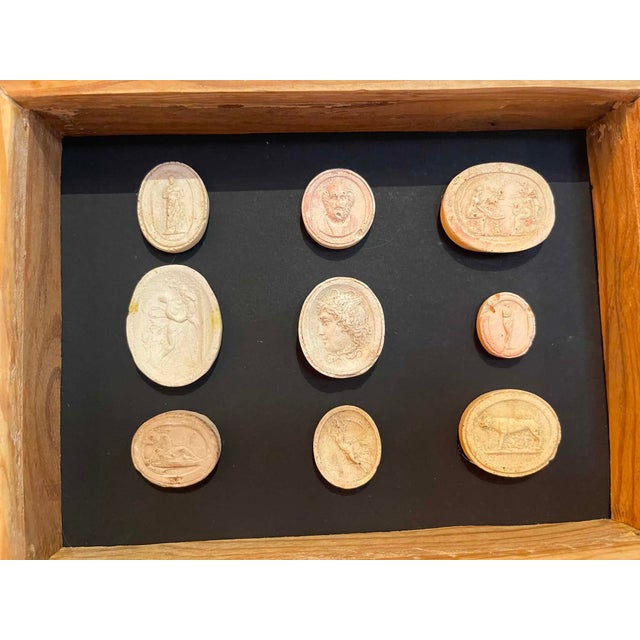 Italian Plaster Intaglios in Reclaimed 1880s Pine Frame For Sale - Image 10 of 10