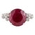 Ruby Red 7.2 Carat Deep Red Round Cut Ruby Diamond Ring in Solid Sterling Silver - Size 7 For Sale - Image 8 of 12