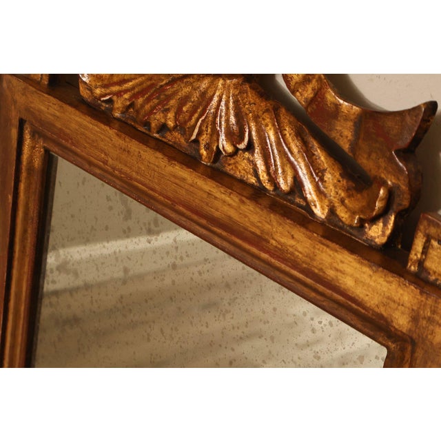 Italian Giltwood Narrow Vintage Wall Mirror Mirror For Sale - Image 14 of 18