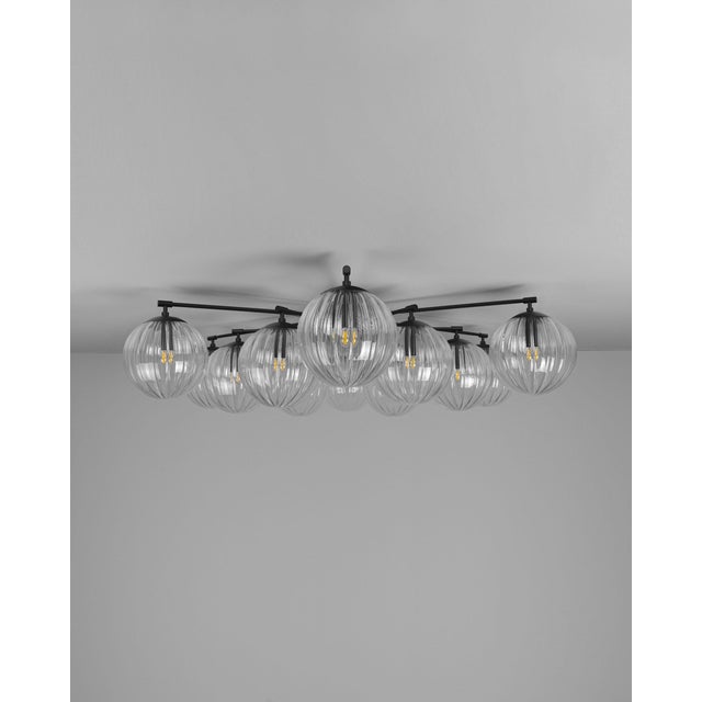 Schwung Large Sphere Pendant Chandelier, 12-Light, Brass and Opal Glass, Contemporary For Sale - Image 12 of 12