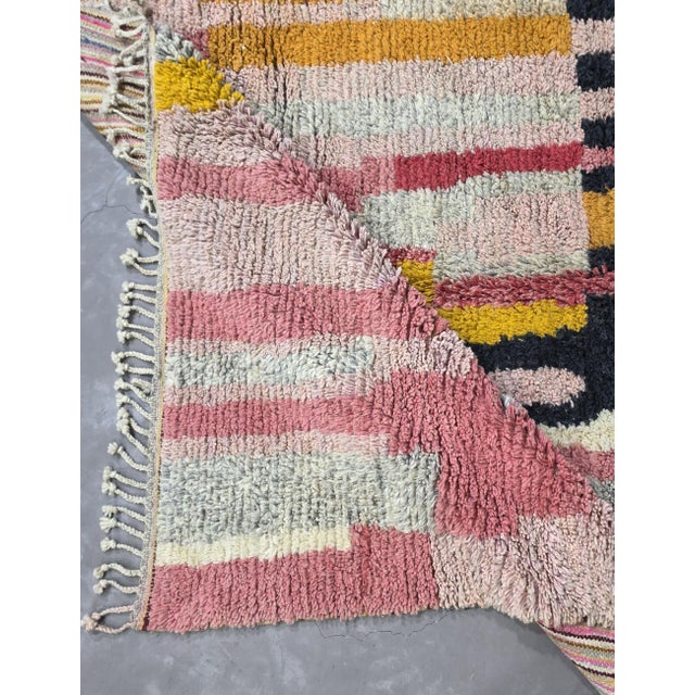 Striped Handwoven Berber Wool Rug - For Sale - Image 4 of 8
