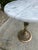 Vintage Pierced Brass Pedestal Side Table With Marble Top For Sale - Image 10 of 13