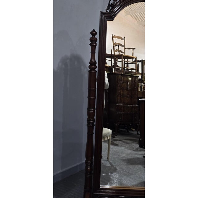 French Mahogany Cheval Mirror, 1920 For Sale - Image 4 of 14