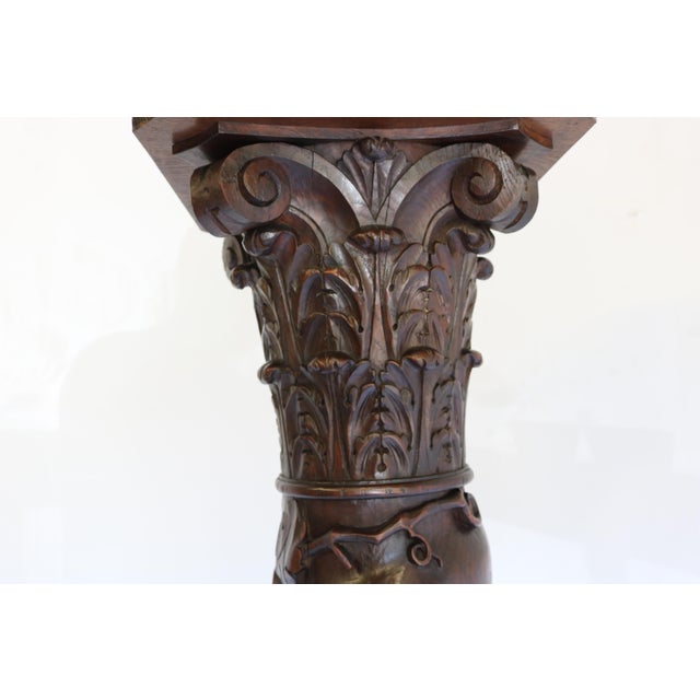 Wood Antique French Oak Pedestal, 1860 For Sale - Image 7 of 11