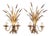 Italian Gilt Metal Wall Sconces with Leaves and Ears of Wheat, 1970s, Set of 2 For Sale