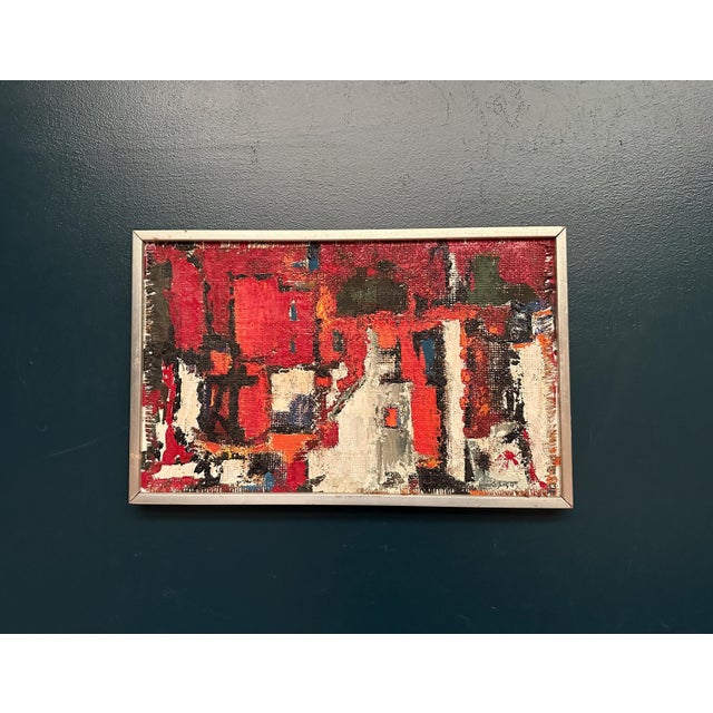 Holger Oijens, Cityscape in Red, 1960s, Oil on Canvas, Framed For Sale - Image 17 of 18