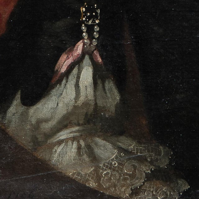 Black Frans Van Der Mijn, Portrait of a Gentlewoman, 1756, Oil on Canvas For Sale - Image 8 of 11
