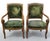 French Pair of 19th-Century Louis Philippe Green Velvet Fauteuils (Armchairs). For Sale - Image 3 of 5