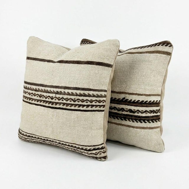 This beautiful 19'' X 19'' pillow cover set was made from authentic Turkish Kilim pieces. Bright colors of wool adorn the...