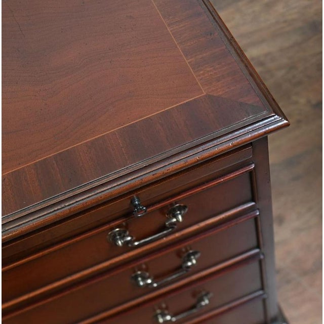 Wood Georgian Revival Mahogany Bachelor's Beside Cabinets, Set of 2 For Sale - Image 7 of 8