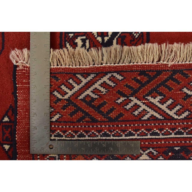 Turkmen Rug 10’1” X 12’6” Red Wool Vintage Tribal Hand-Knoted Carpet For Sale - Image 14 of 14
