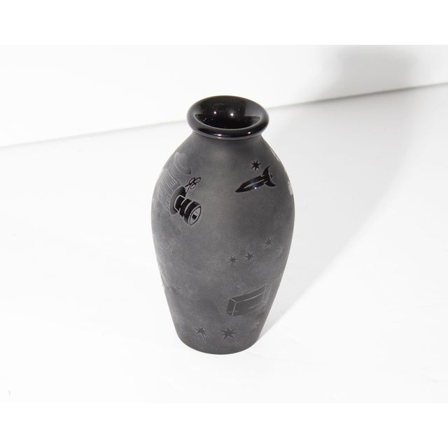Contemporary Art Glass Vase With Astronauts by Steven Correia For Sale - Image 3 of 7