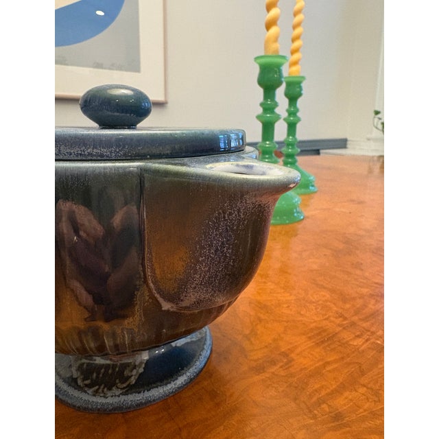 This is a beautiful hand-painted mid-century ceramic teapot! The colors are eye-catching and showcase the workmanship. I...