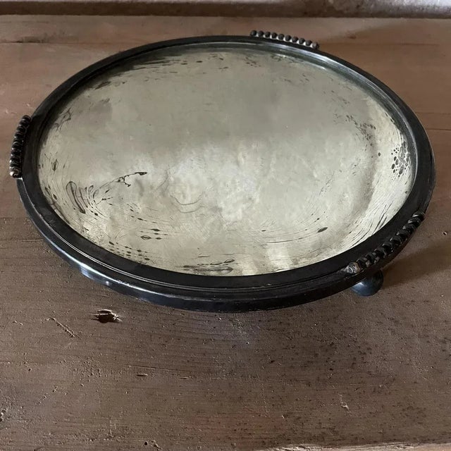 Art Deco Silver Plated Metal & Mirror Tray, 1920s For Sale - Image 4 of 12