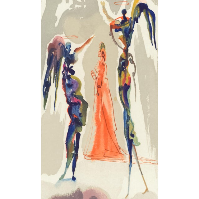 Abstract 1963 Dalí Divine Comedy Engraving Paradis Chant 31 "Les Anges De L'Empyrean" (The Angels of the Empyrean) For Sale - Image 3 of 8