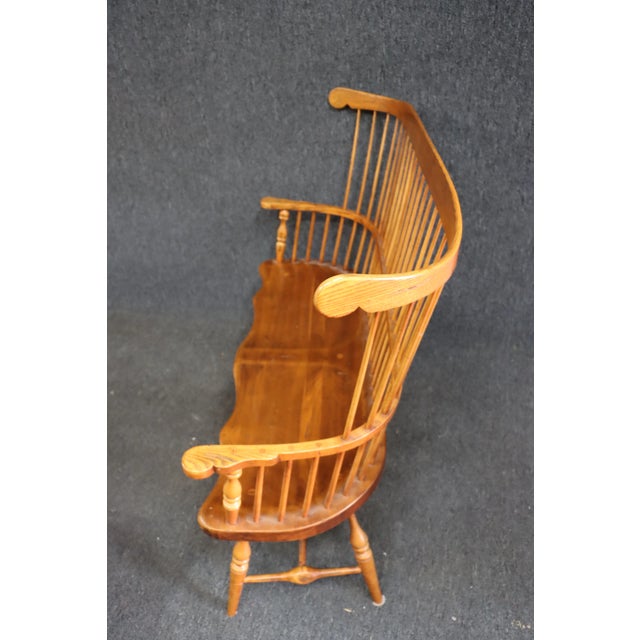 Brown Frederick Duckloe Oak & Cherry Windsor Settee For Sale - Image 8 of 12