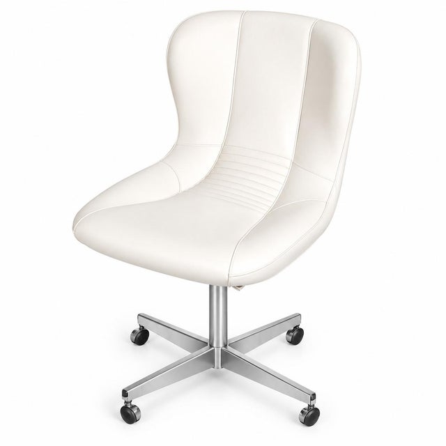 Vintage Italian Swivel Chair in White Leather and Chrome by Gastone Rinaldi for Rima, 1960s For Sale - Image 11 of 11