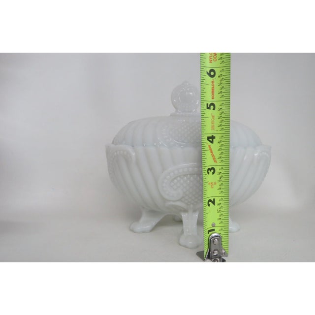 Glass Portieux Vallerysthal White Opaline Milk Glass French Candy Dish With Lid 4733b For Sale - Image 7 of 18