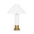 Matthew Izzo Home Bishop Glossy White Lacquer Table Lamp With Brushed Brass Base and White Linen Coolie Shade For Sale - Image 4 of 4