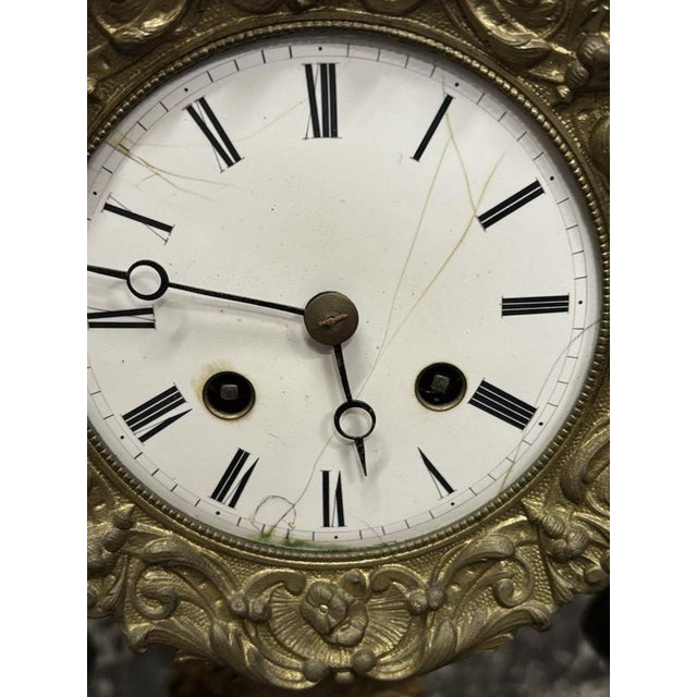 Gold Antique French Clock by Japy Frere For Sale - Image 8 of 14