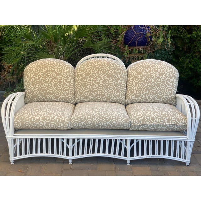 Vintage Rattan Cottage Sofa For Sale - Image 10 of 12