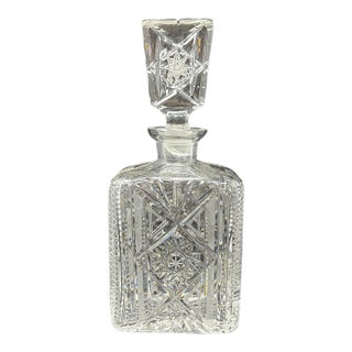Vintage Cut Crystal Decanter For Sale