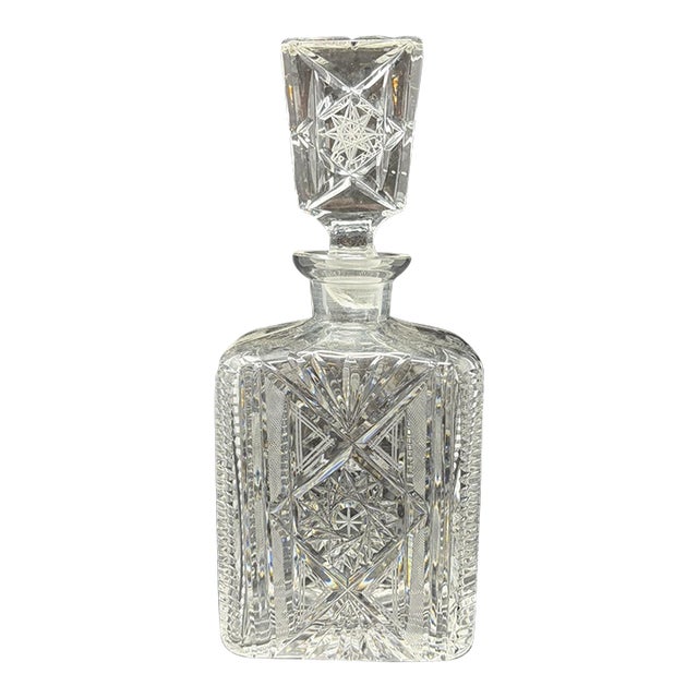 Vintage Cut Crystal Decanter For Sale