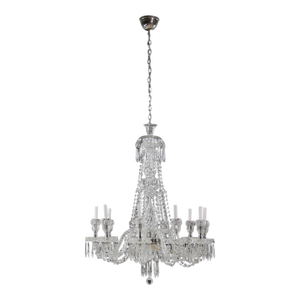 Vintage Restored 10 Arm Clear Crystal Chandelier